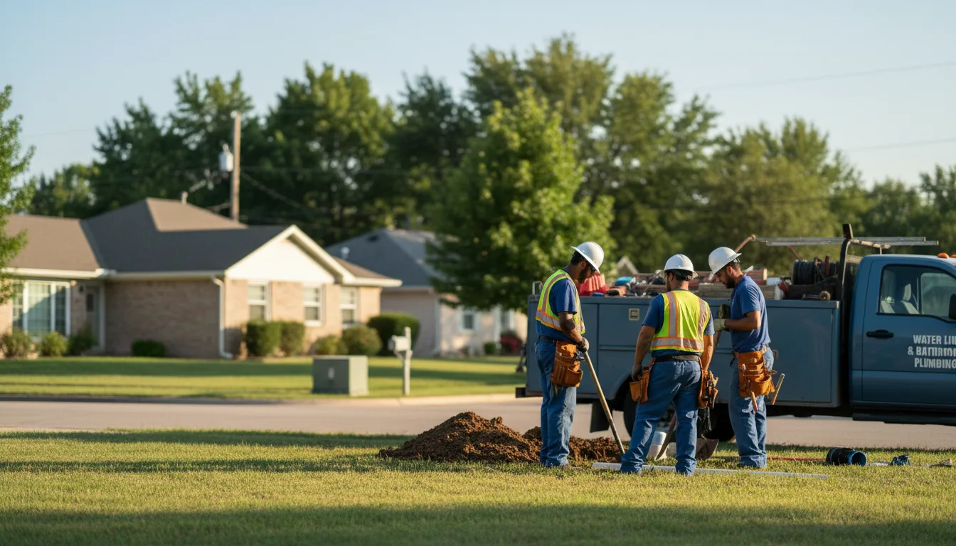 Residential water line and bathroom plumbing service in Langston, OK